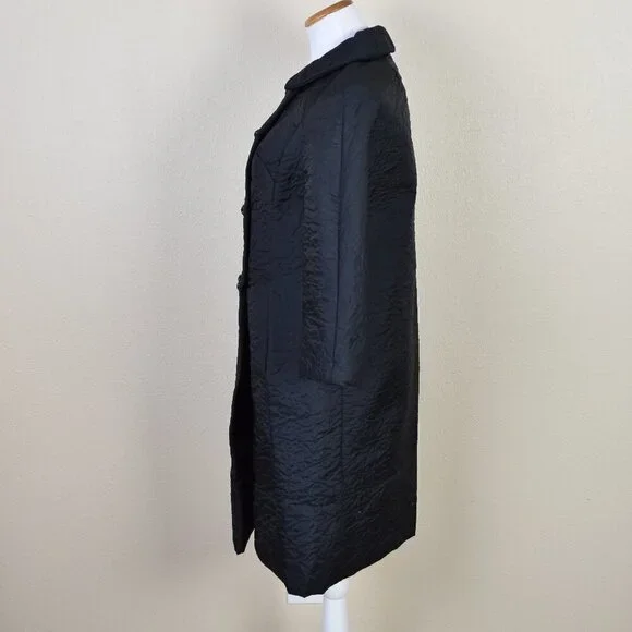 Vintage 50s Swing Coat Jacket Black - S - Picture 4 of 9